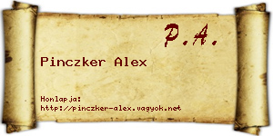 Pinczker Alex névjegykártya